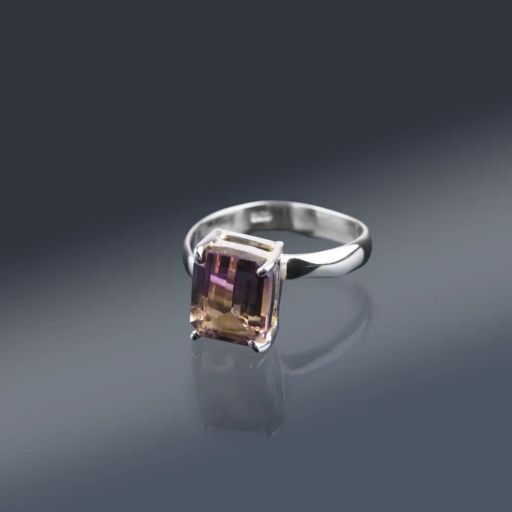 Silver ring with ametrine - a stone of duality
