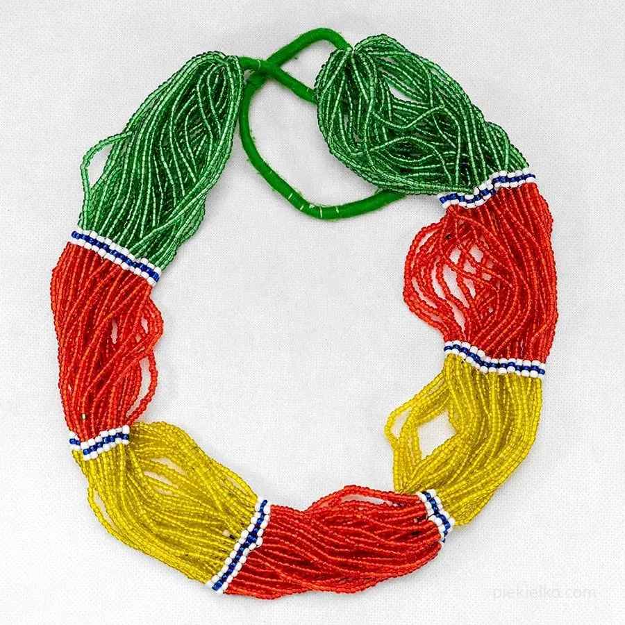 Green and red ethnic necklace