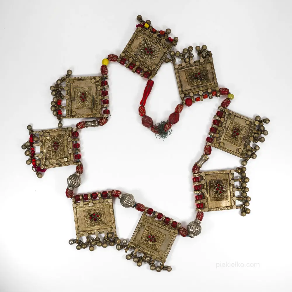 Afghan necklace with glass beads