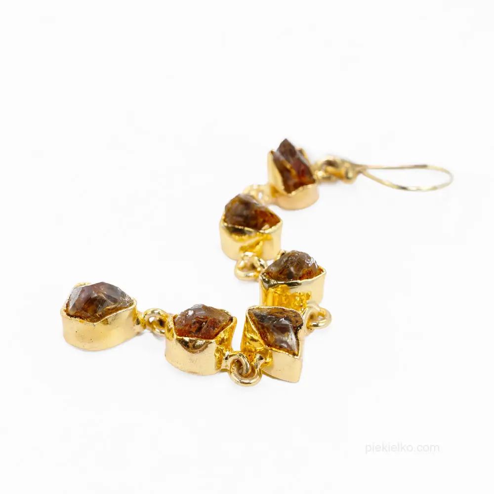 Honey citrine crystal earrings