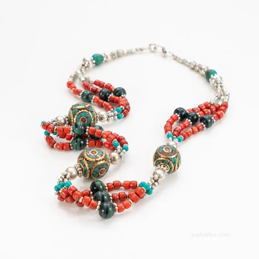Light Nepalese necklace - a string of beads