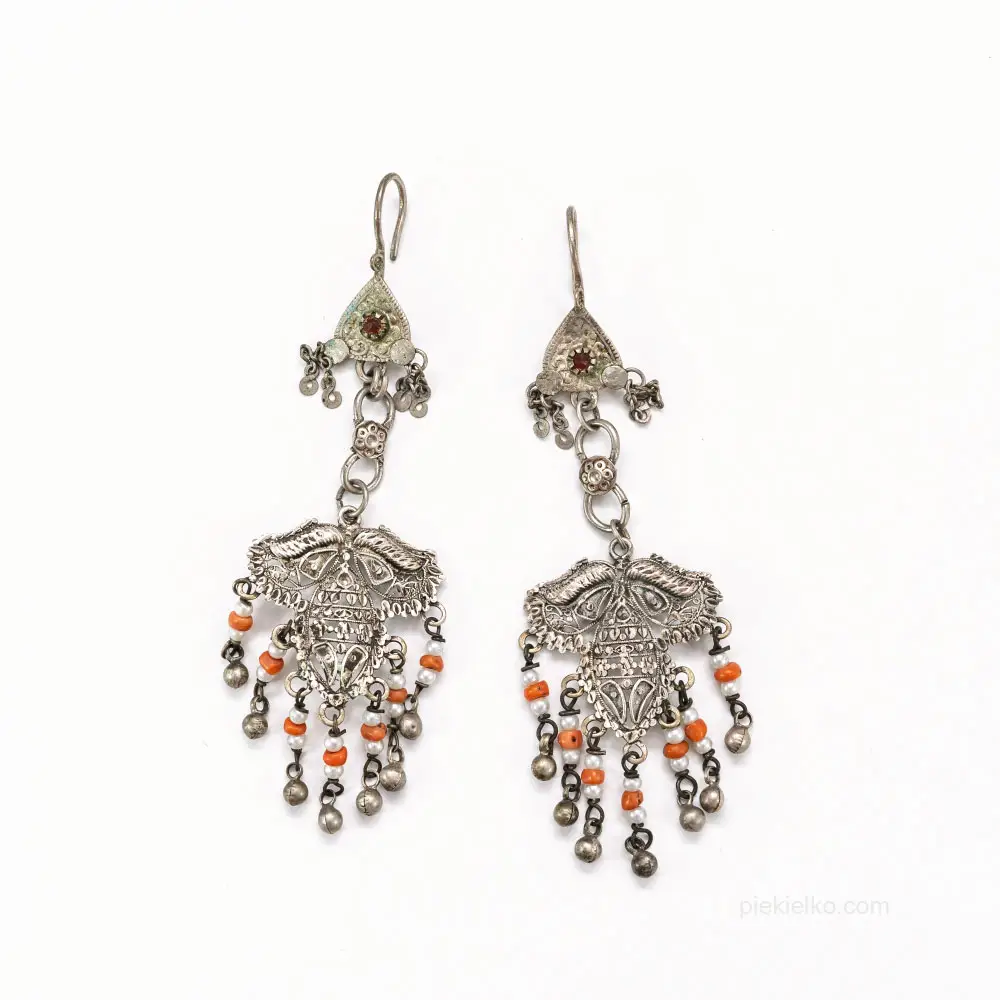 Antique silver tribal earrings