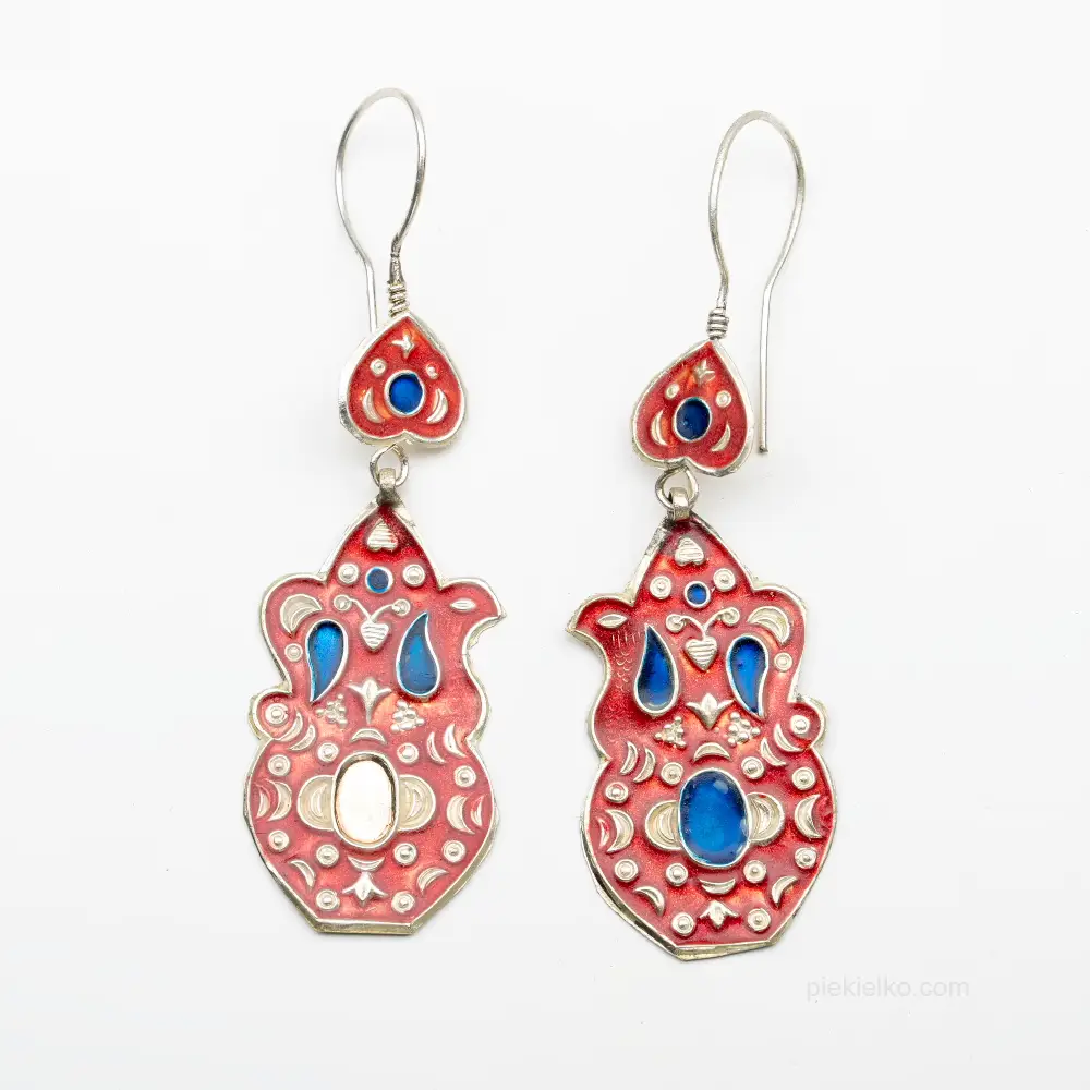 Uzbek enamel earrings