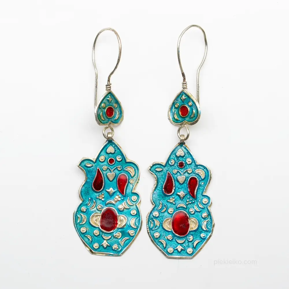 Uzbek enamel earrings