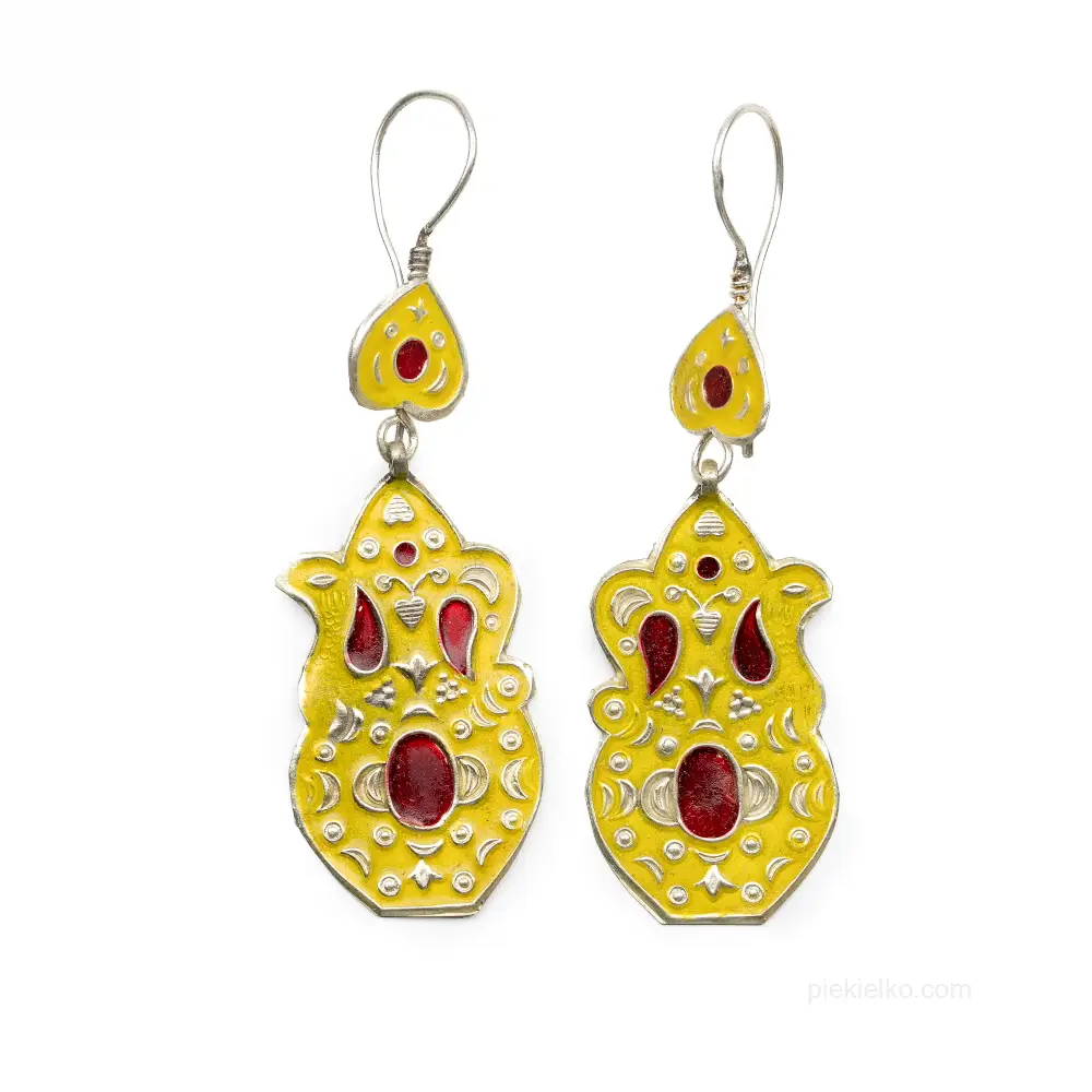 Uzbek enamel earrings