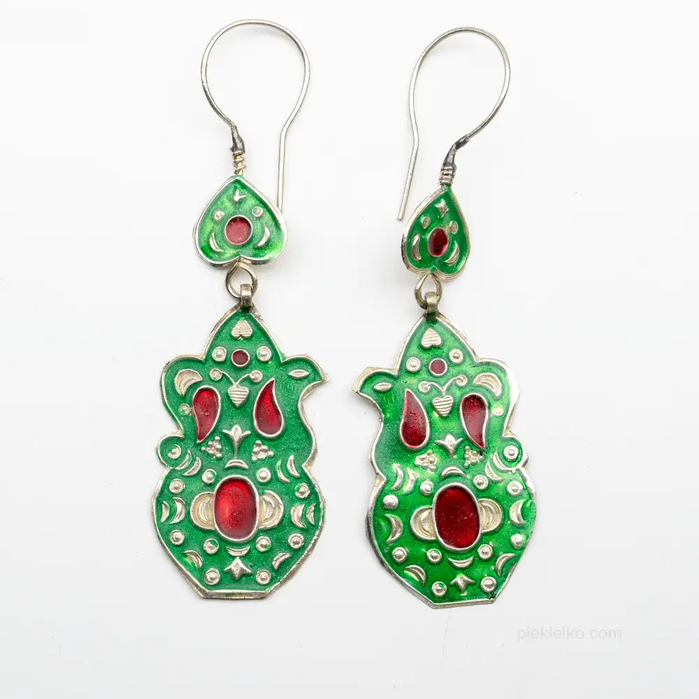 Uzbek enamel earrings