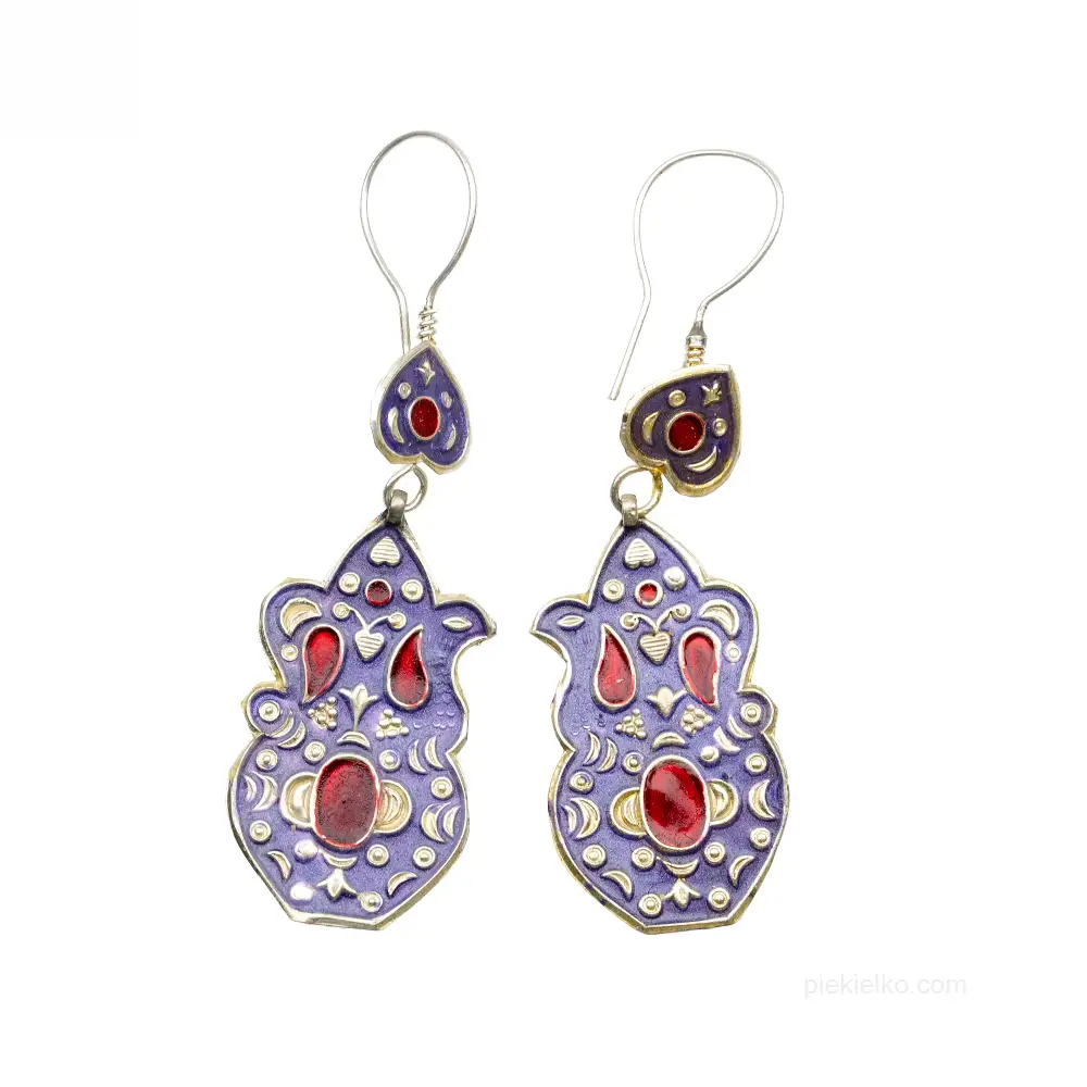 Uzbek enamel earrings