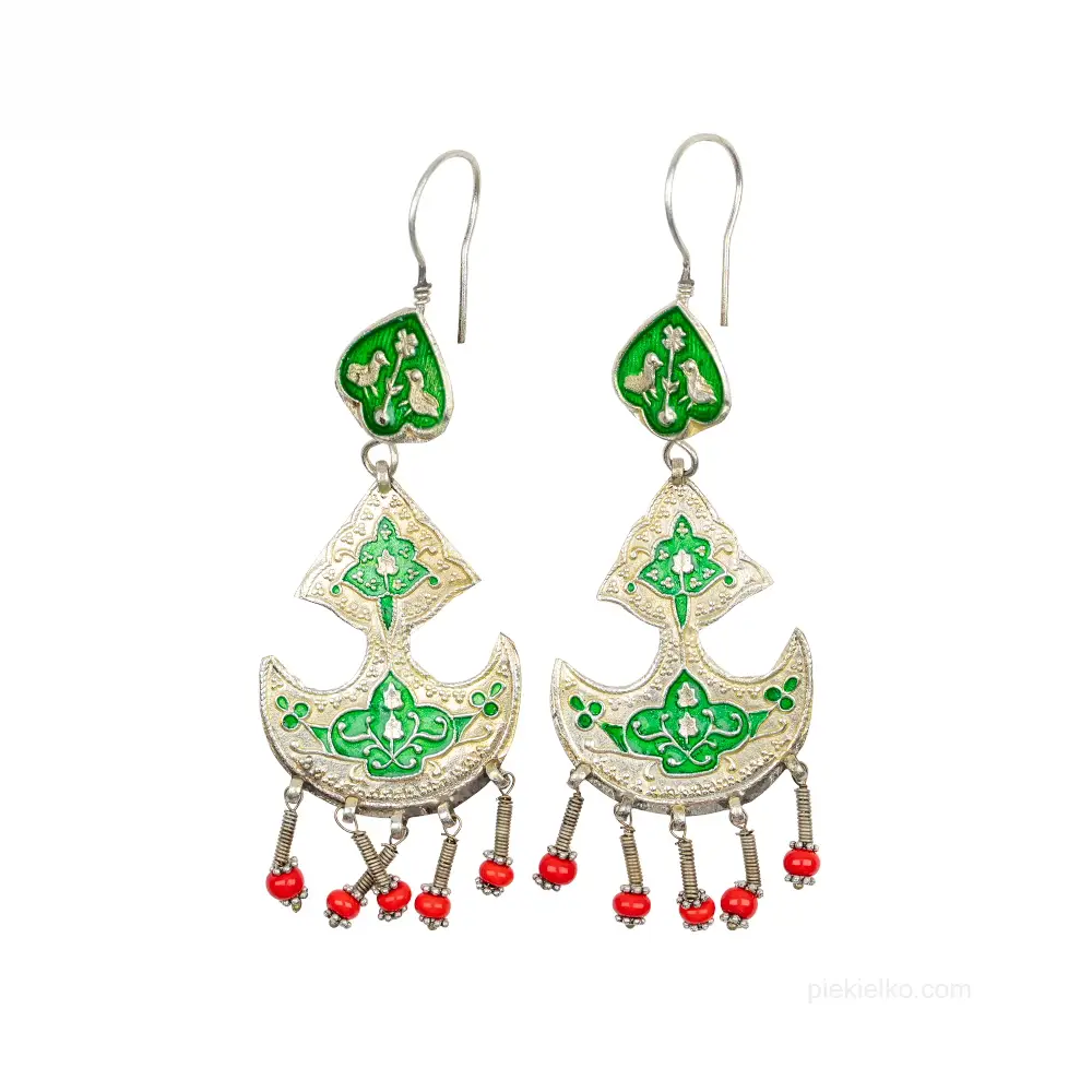 Moon over Bukhara earrings green