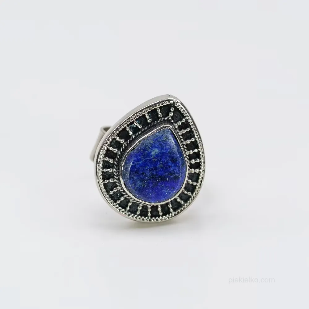 Pakistani teardrop lapis lazuli ring