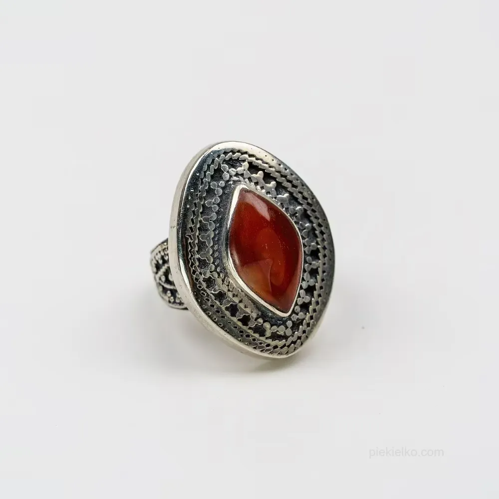 Flame Drop Shape with Red Agate