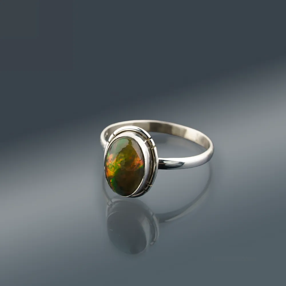 Classic Silver Opal Ring