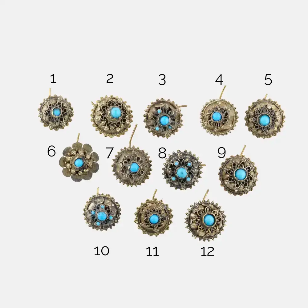 Pashtun Brass Nose Earrings &ndash; Mixed Designs