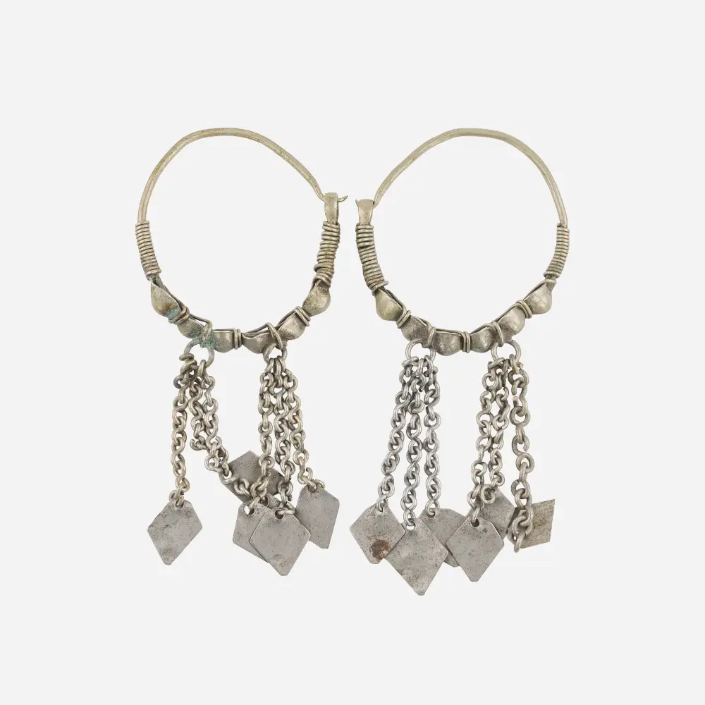 Afghan Tassel Hoop Earrings