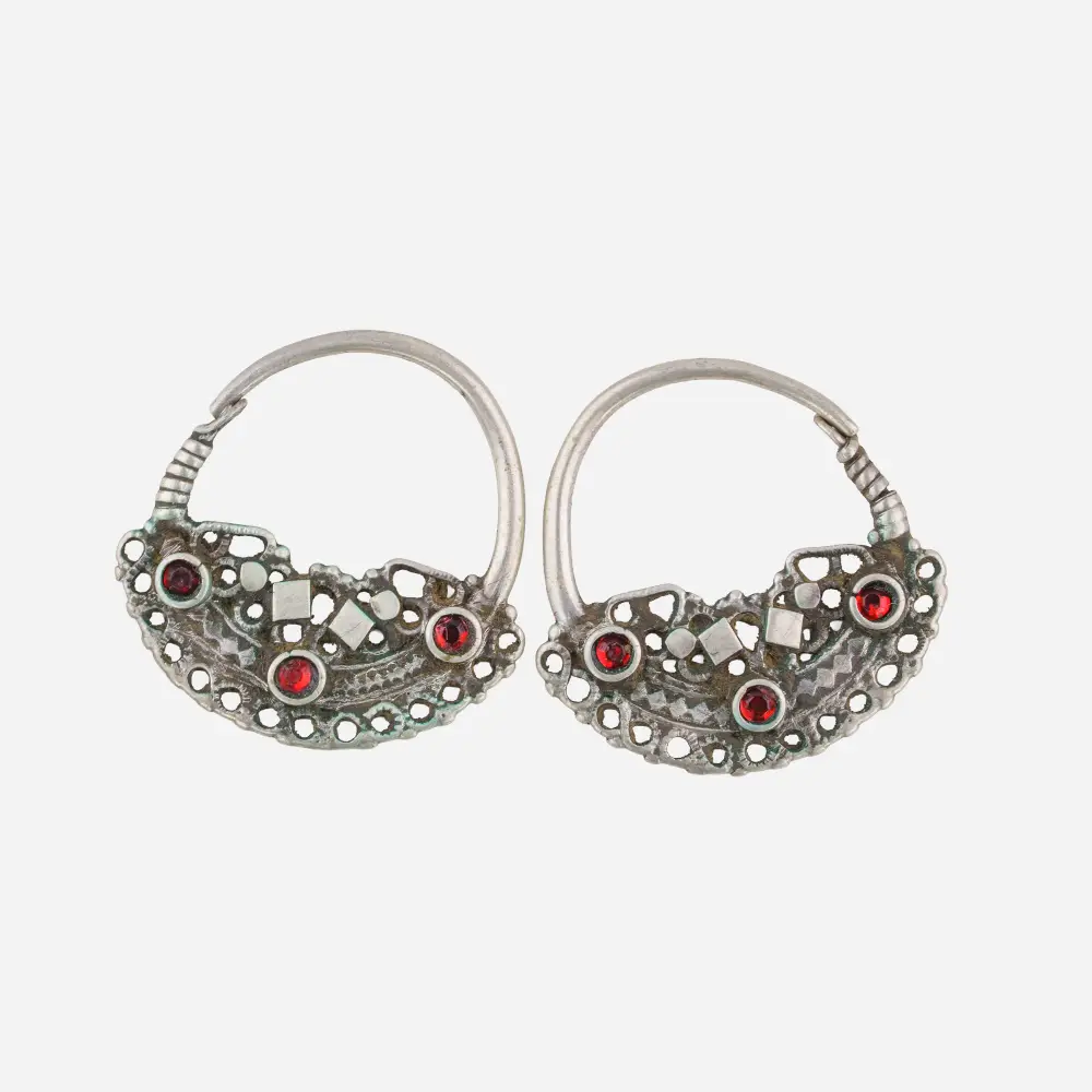 Afghan Crescents with Red Glass