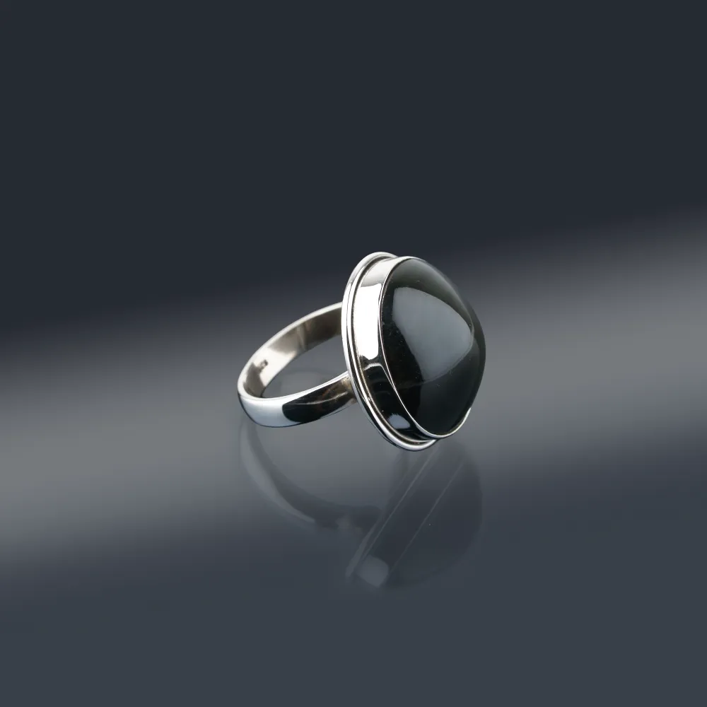 Silver Obsidian Ring