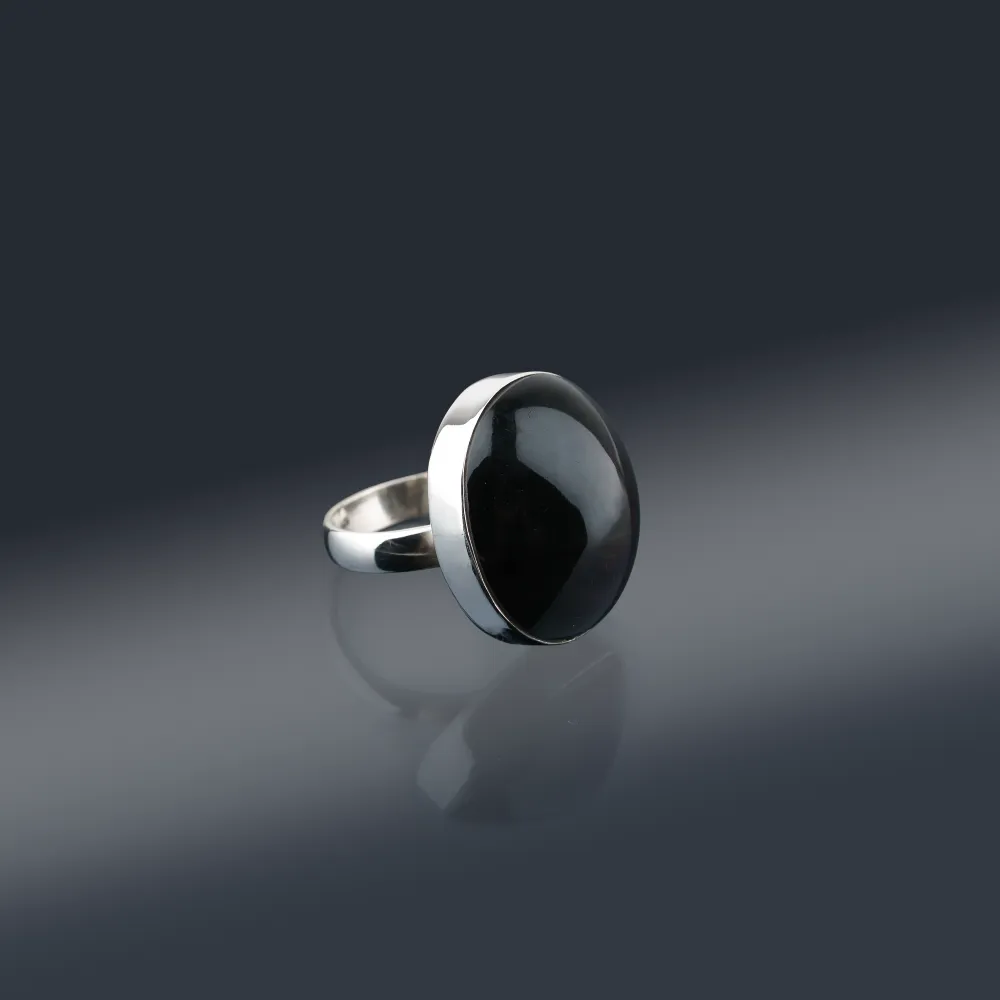 Pierścień Obsidian Wulkaniczny