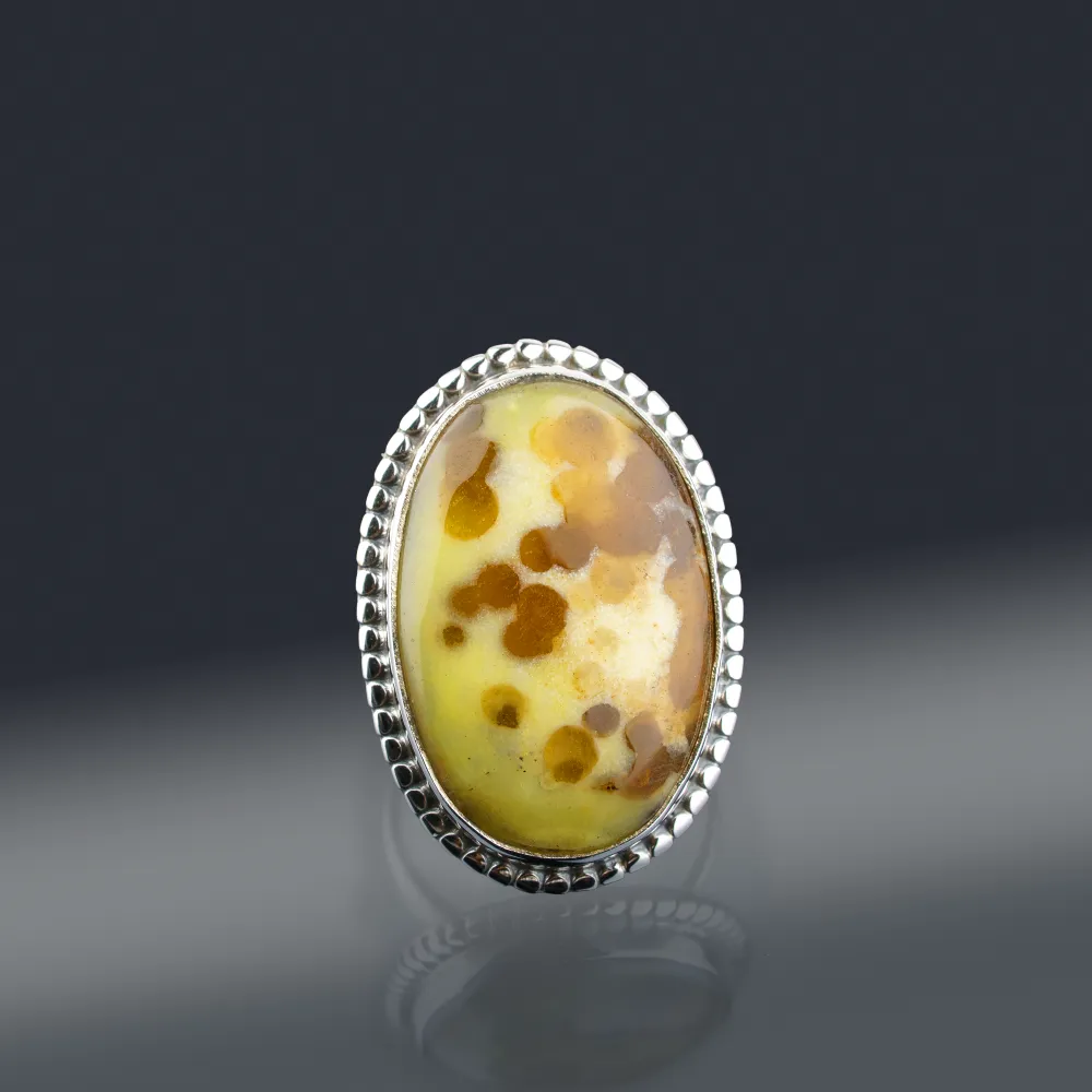 Pierścień Ż&oacute;łty Opal Naturalny