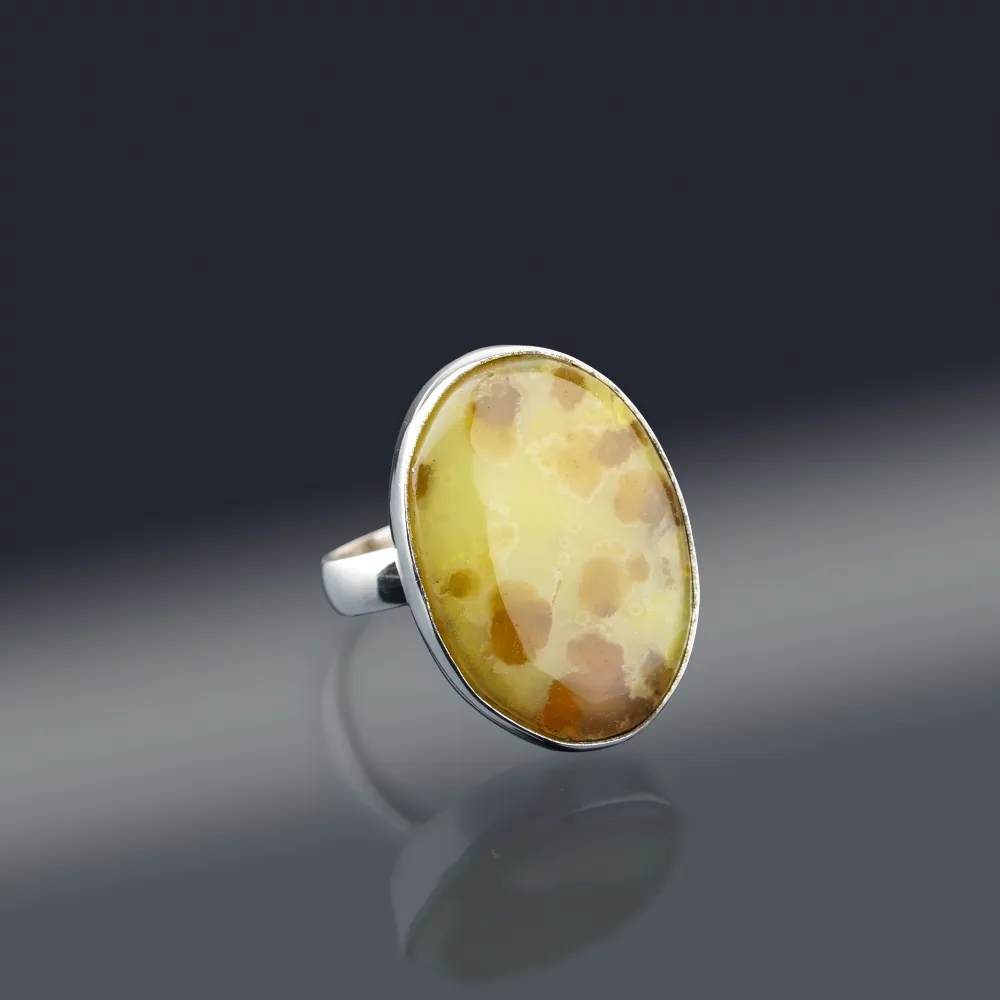 Opal Ring with Gold Spots