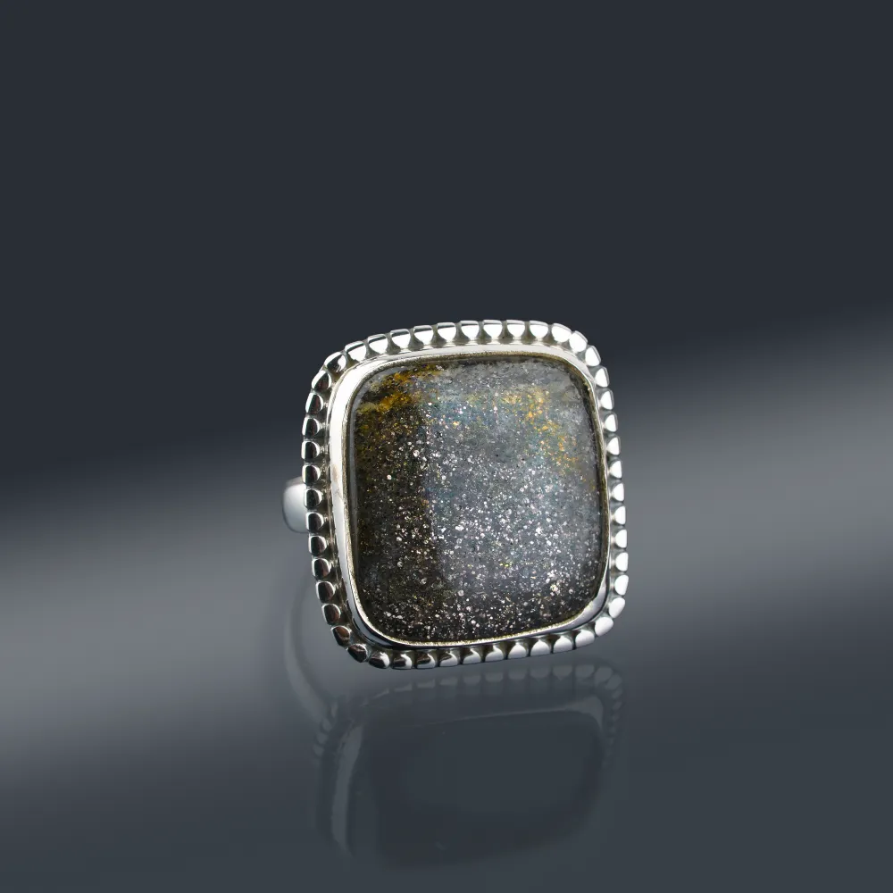 Srebrny Pierścionek Black Sun Stone