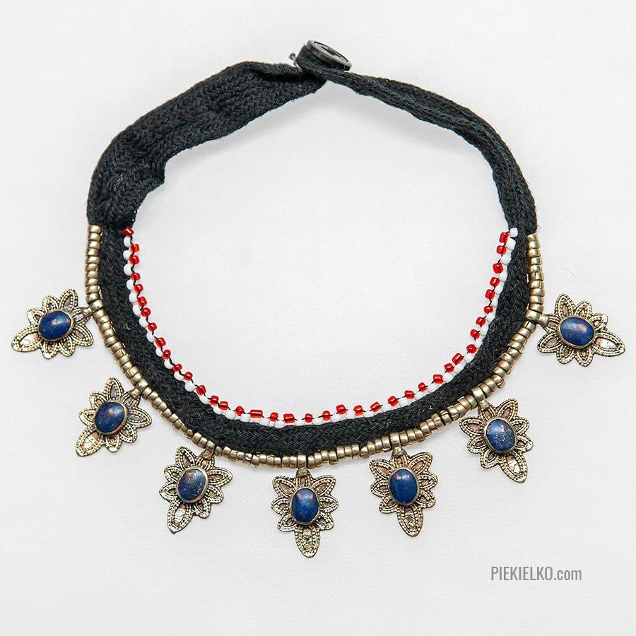 Afgański choker - lazuryt - piekielko.com