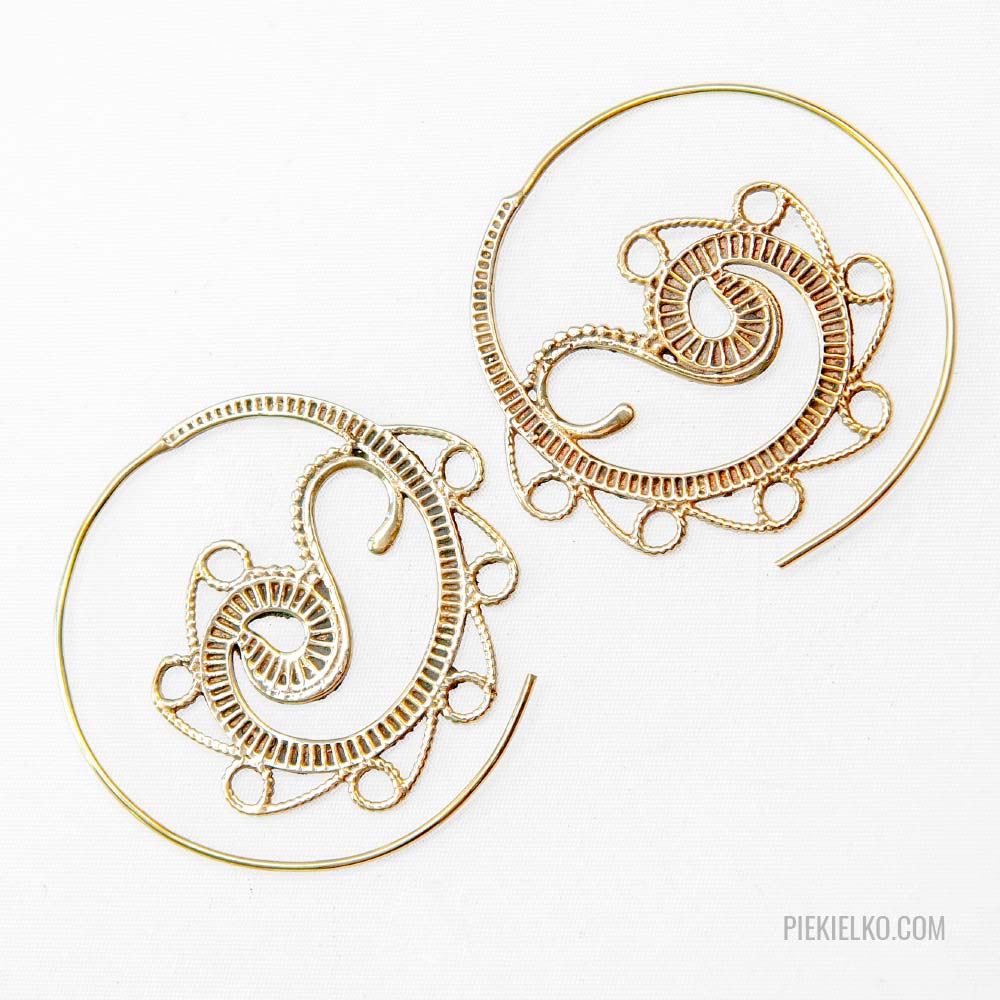 Indyjskie kolczyki spiralne - piekielko.com