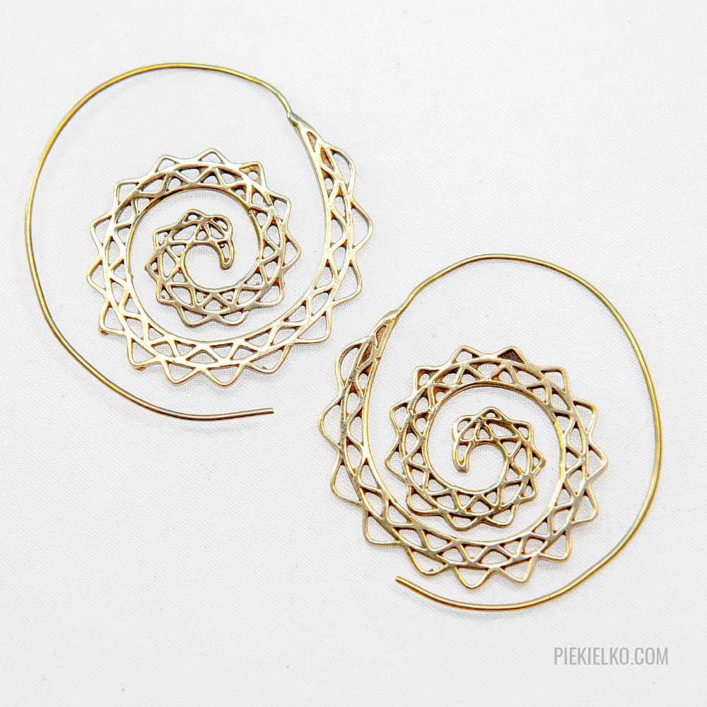 Indyjskie kolczyki spiralne - piekielko.com