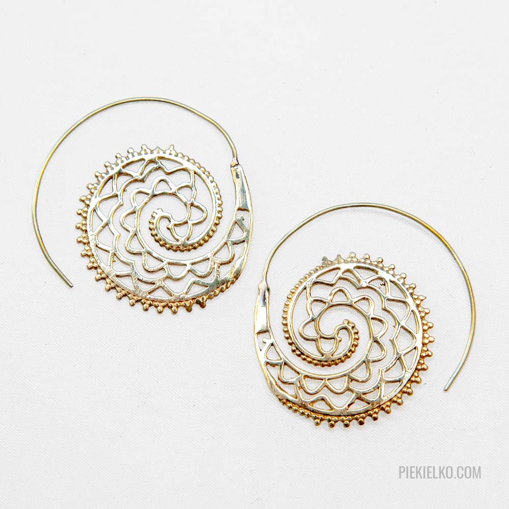 Indyjskie kolczyki spiralne - piekielko.com