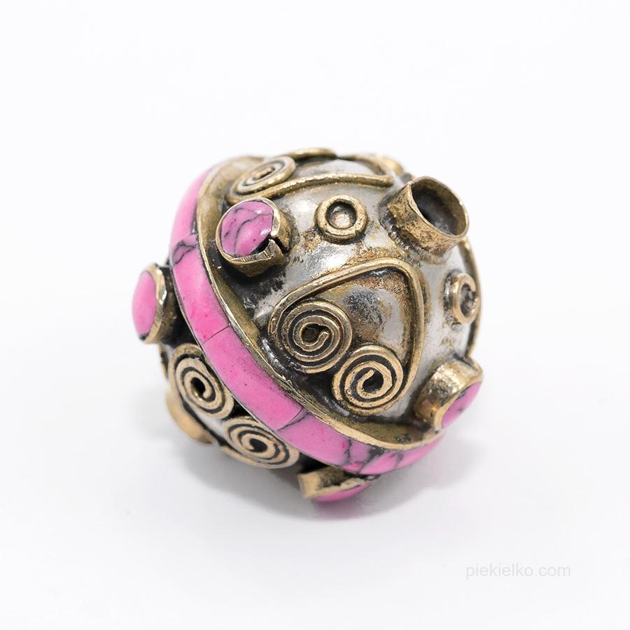 Afghan brass bead - purple - piekielko.com