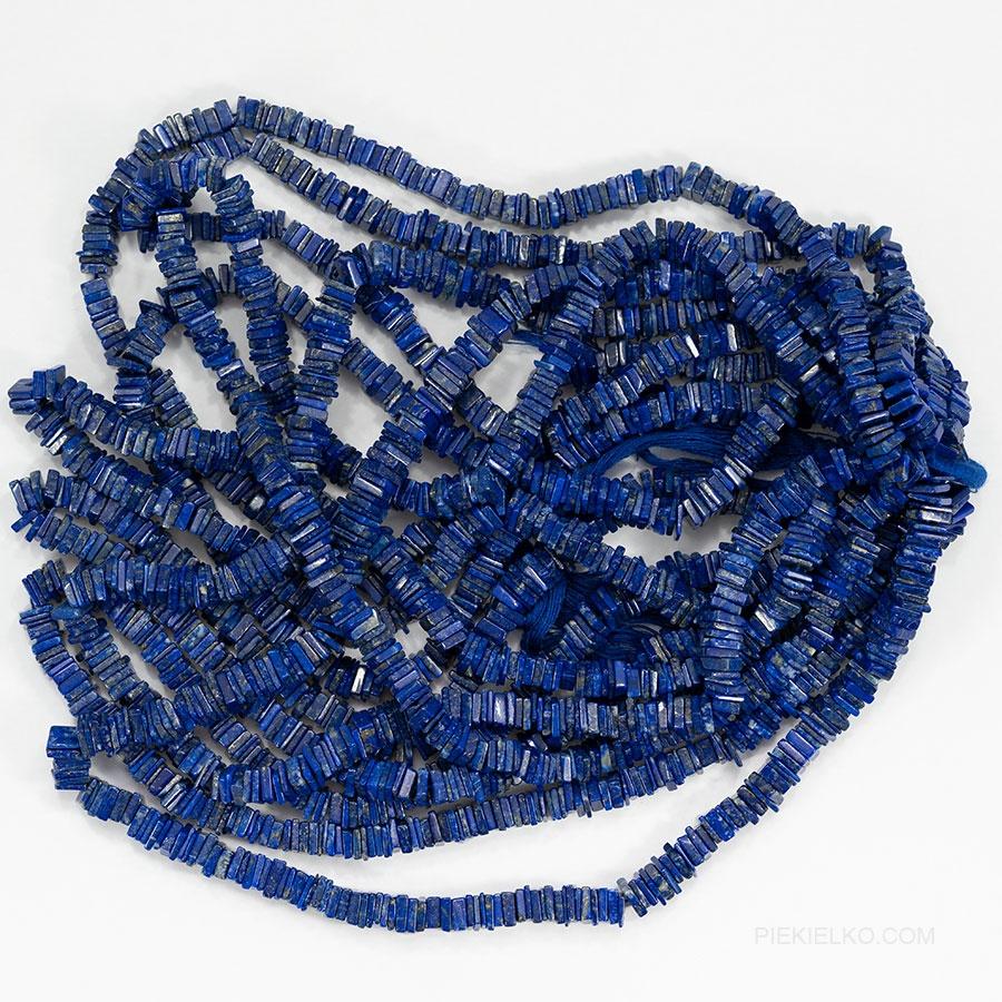 Koraliki lapis lazuli - na sznurku