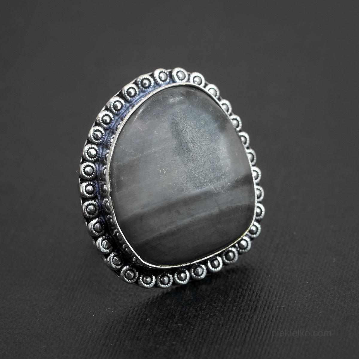 Ring with black jasper - piekielko.com