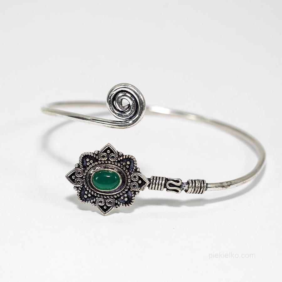 Green onyx mandala bracelet - piekielko.com