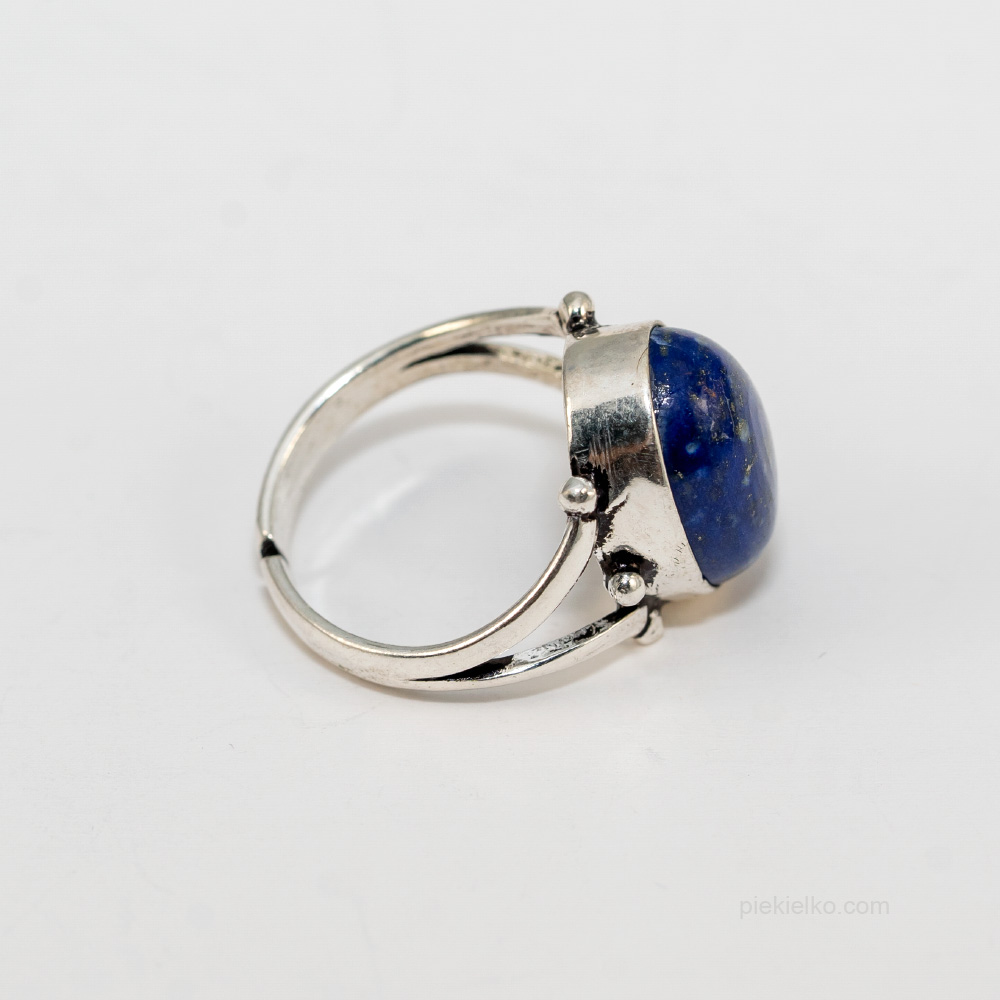 Srebrzony pierścionek lapis lazuli - piekielko.com