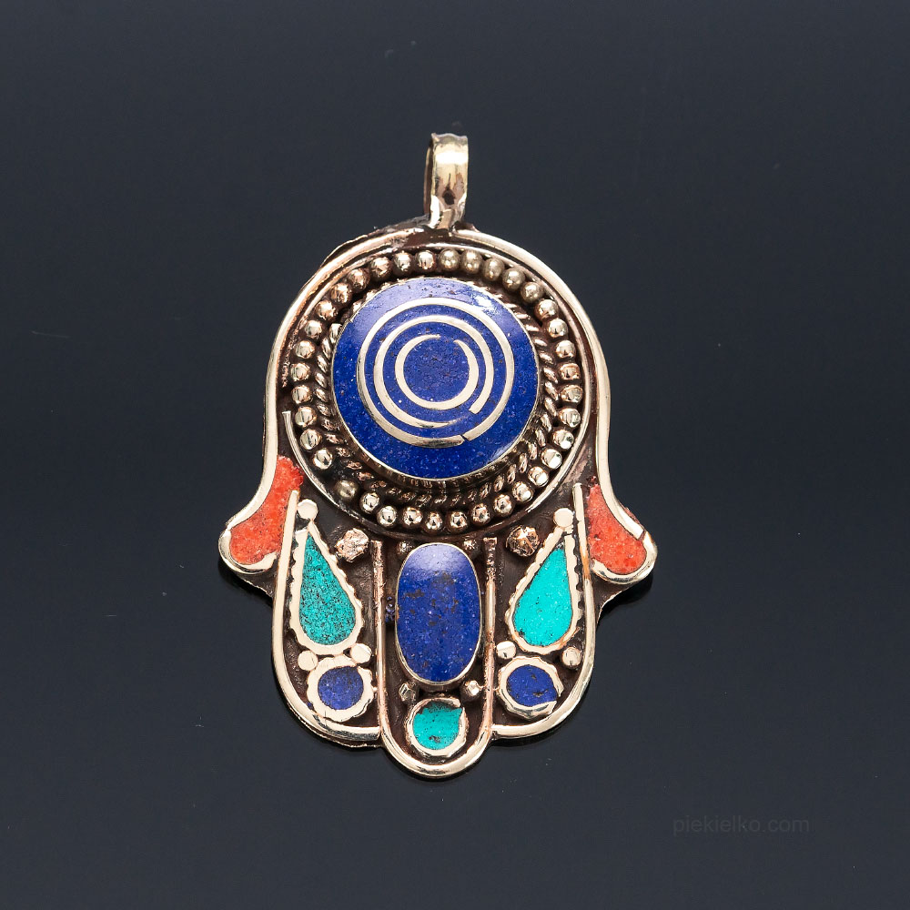 Zawieszka hamsa z tybetańskiego srebra - piekielko.com