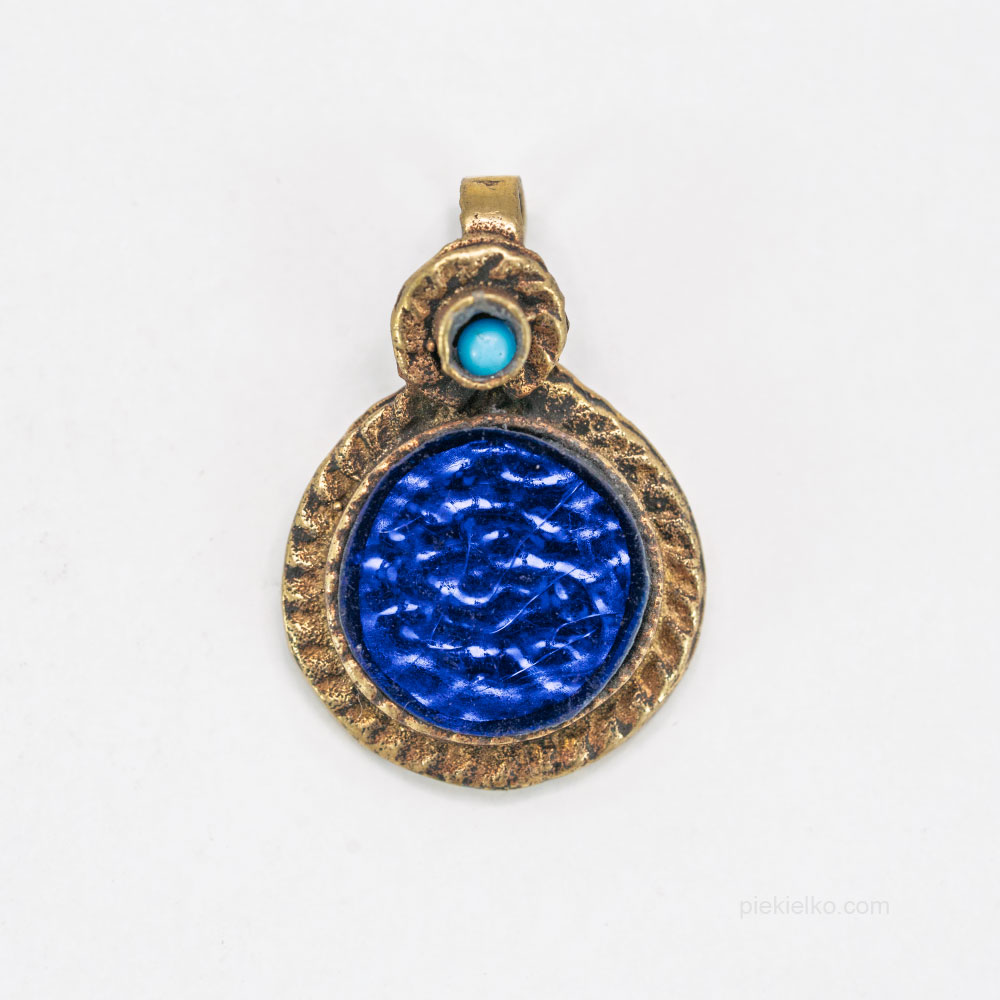 Tribal pendant with blue glass - piekielko.com