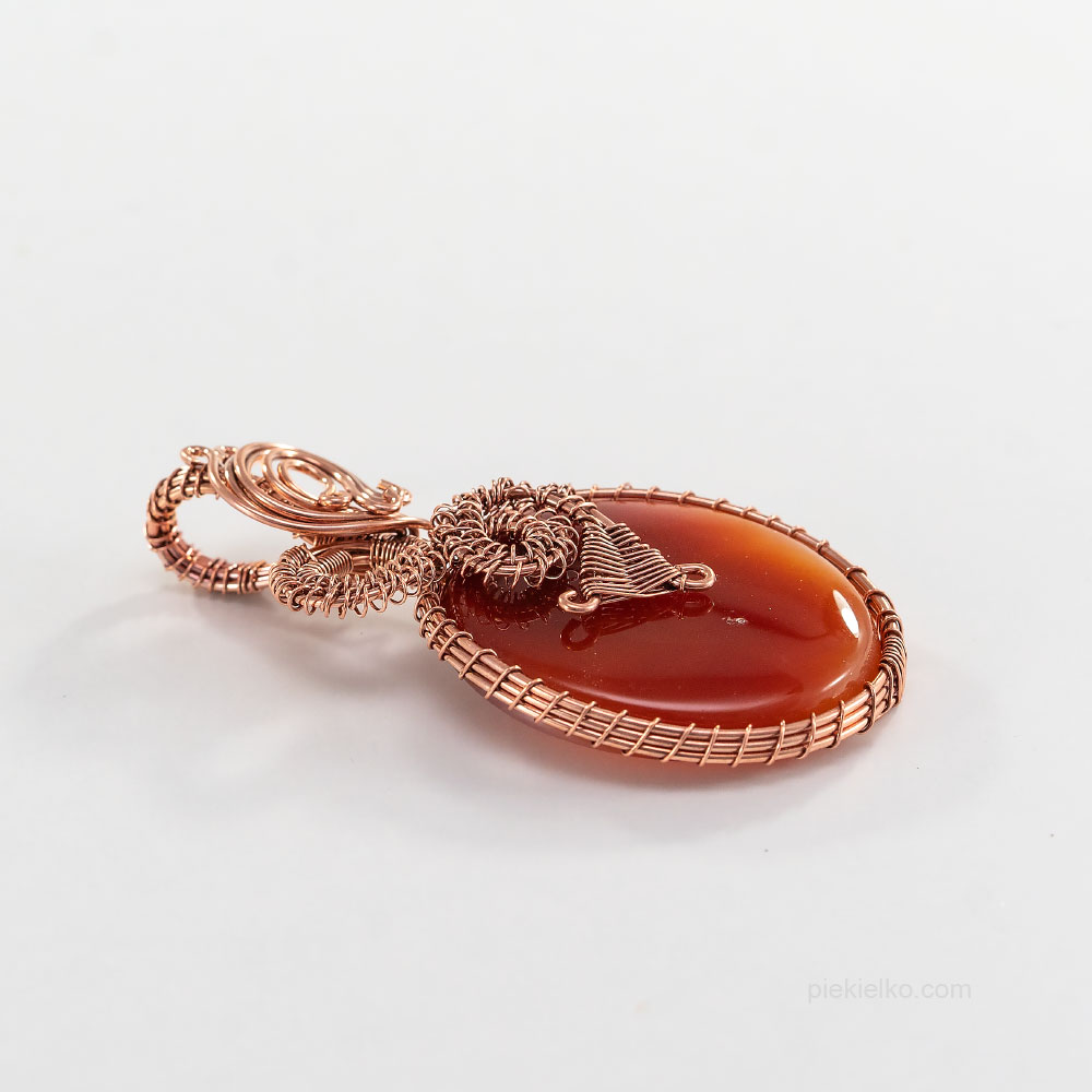 Karneol - zawieszka wire wrapping