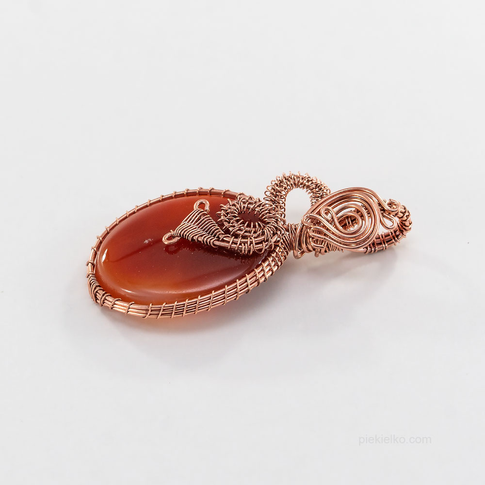 Karneol - zawieszka wire wrapping - piekielko.com