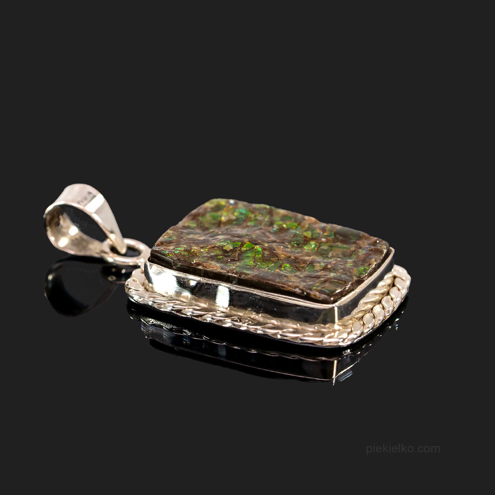 Silver Pendant with Ammolite - piekielko.com