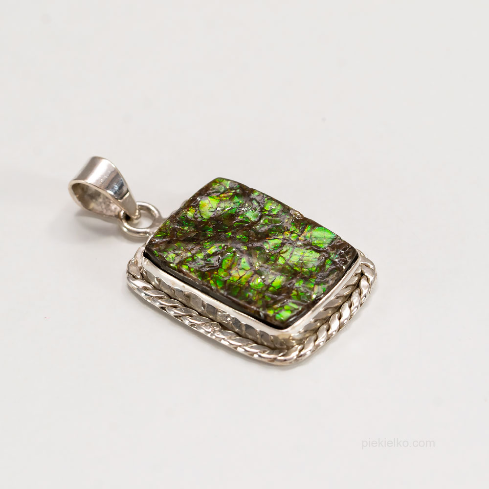 Silver Pendant with Ammolite - piekielko.com
