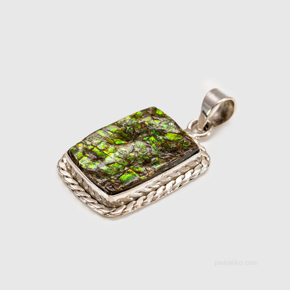 Silver Pendant with Ammolite - piekielko.com