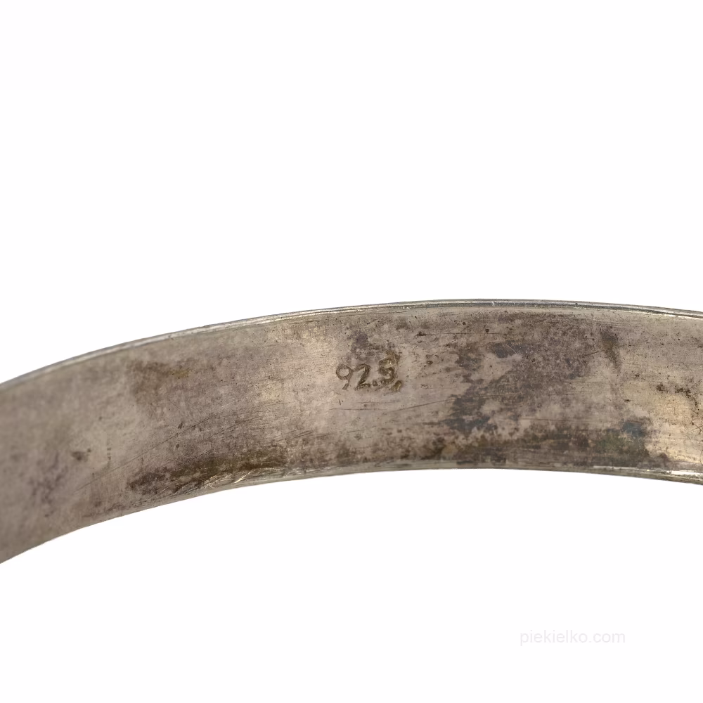 Granatowo-błękitna srebrna bransoletka Multan