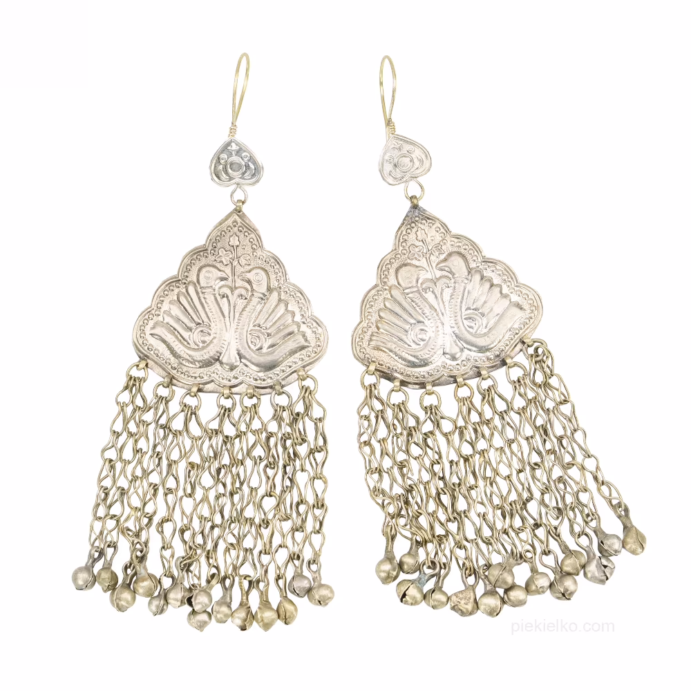 Turquoise and copper earrings – oriental crescent